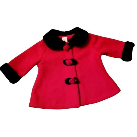 Starting Out Rosette Red Fleece Coat - Picture 1 of 5